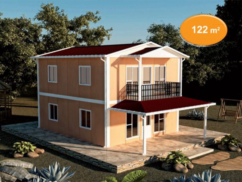 122m2 iki katlı prefabrik villa