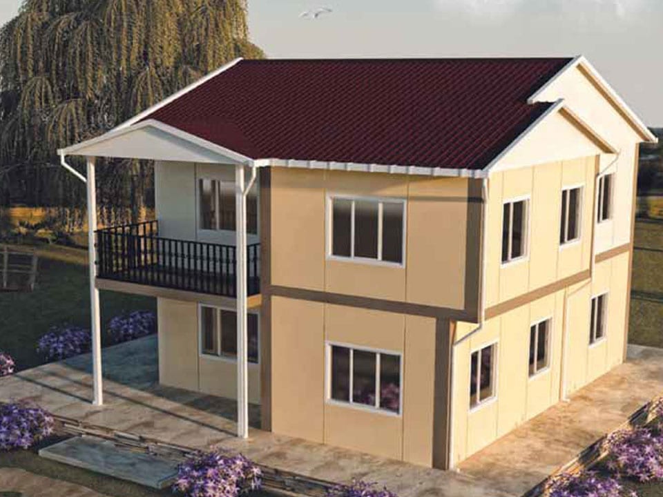 150m2 prefabrik evin iç plan