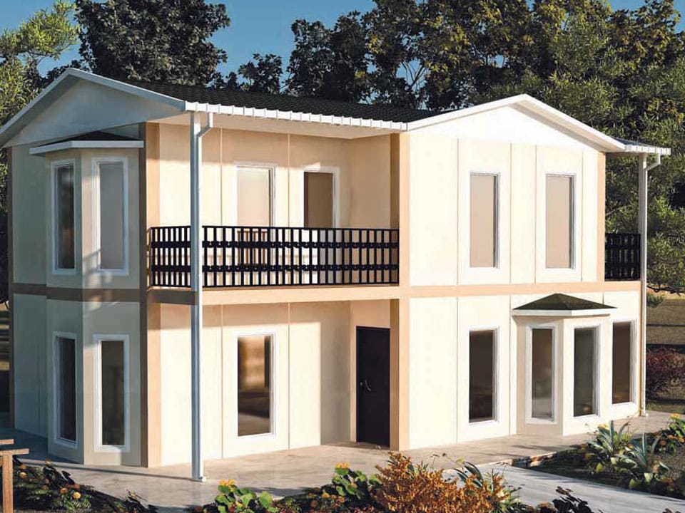 155 m2 iki katlı prefabrik ev