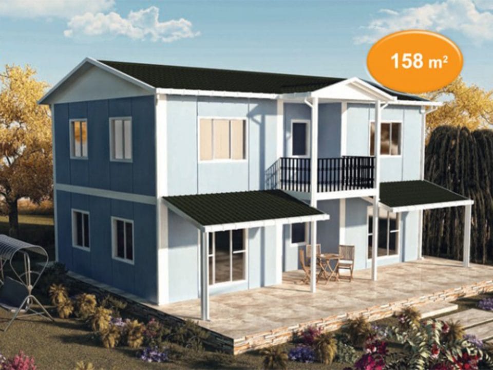 158m2 iki katlı prefabrik villa