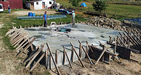 prefabrik ev temel inşaatı aşaması