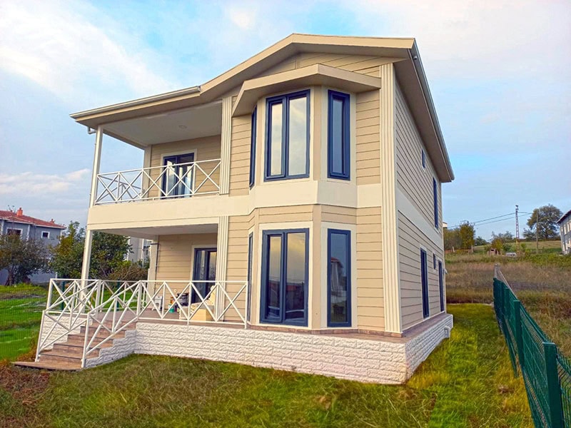 169 metrekare 2 katlı prefabrik ev