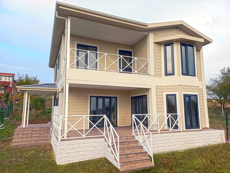 169 metrekare 2 katlı prefabrik villa