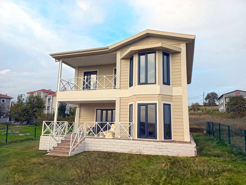 169 metrekare iki katlı prefabrik villa projesi